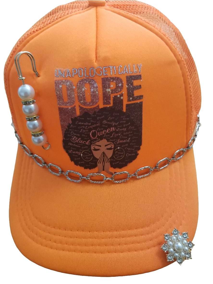 Orange adult unapologetically dope cap