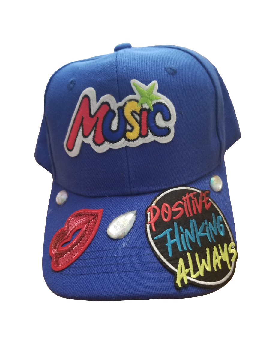 Music blue baseball cap