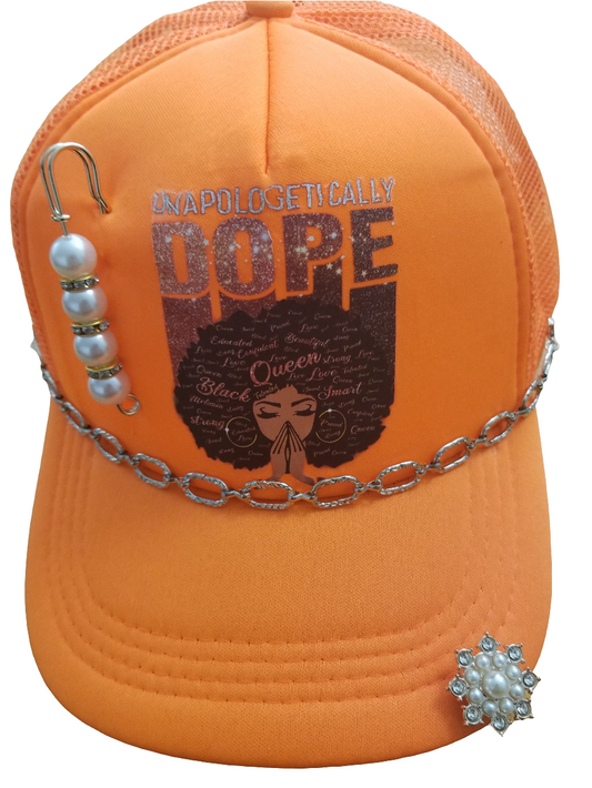 Orange adult unapologetically dope cap