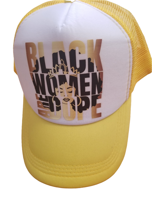 Yellow Black women are dope trucker cap