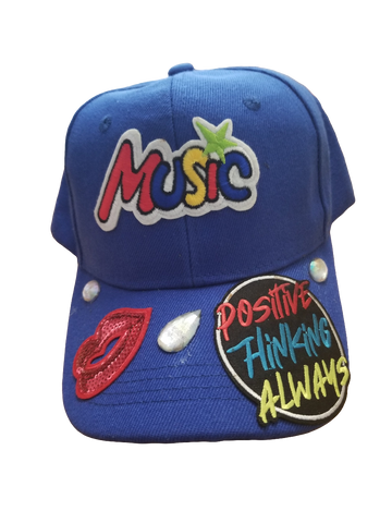 Music blue baseball cap