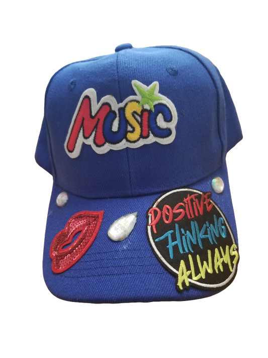 Music blue baseball cap