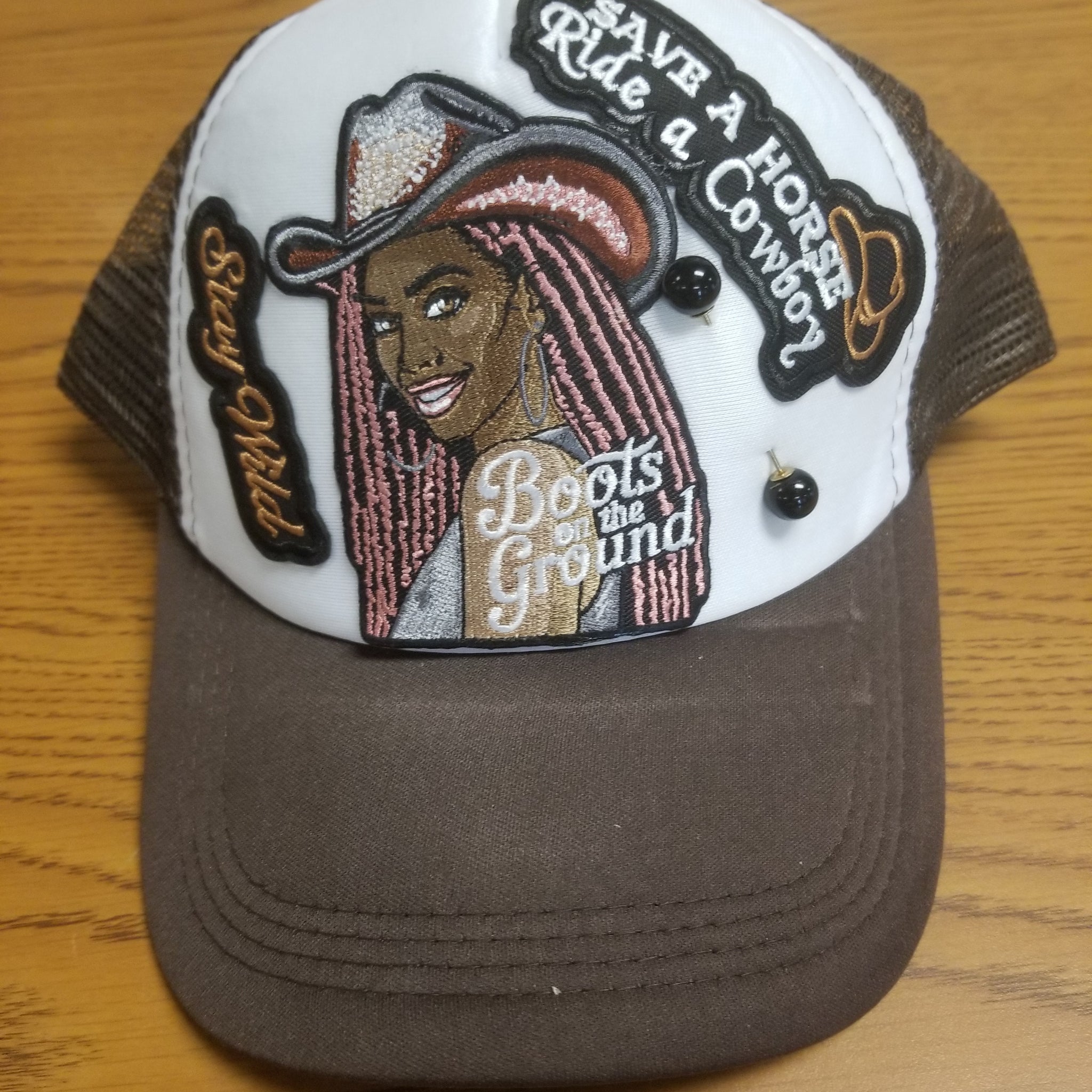Boots on the ground brown trucker hat